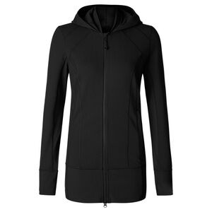 Lululemon DAILY PRACTICE Black Hooded Zip-Up Jacket SIZE 12 / large